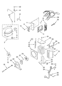 Upper Unit Parts Diagram and Parts List for JF42PPFXDB00  Jenn-Air Refrigerator