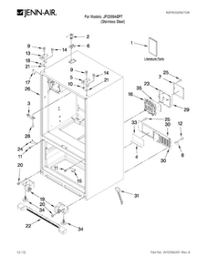 Cabinet Parts Diagram and Parts List for JFI2089AEP7  Jenn-Air Refrigerator
