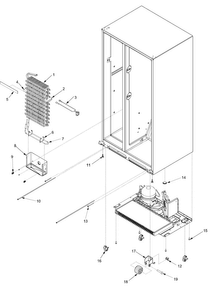 Evaporator Assy And Rollers Diagram and Parts List for SK525-2W-PSK525200W0  Maytag Refrigerator