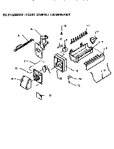Icemaker Diagram and Parts List for TR21S4W-P1196104WW  Amana Refrigerator