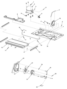 Machine Compartment Diagram and Parts List for XRSS264BW-PXRSS264BW0  Amana Refrigerator