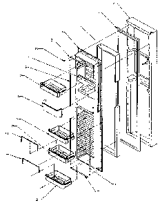 Freezer Door Diagram and Parts List for SXD27N-P1162411W  Amana Refrigerator