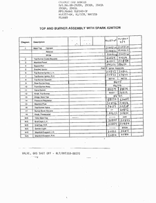 Top And Burner Assy With Spark Ignition Page 2 Diagram and Parts List for 2940A  Amana Range