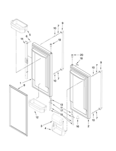 Refrigerator Door Parts Diagram and Parts List for JFC2089WEP2  Jenn-Air Refrigerator