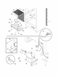 System Diagram and Parts List for FMR13  Crosley Freezer