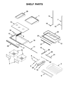 Shelf Parts Diagram and Parts List for MFI2570FEW01  Maytag Refrigerator
