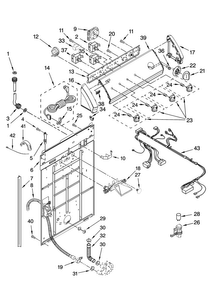 Controls And Rear Panel Parts Diagram and Parts List for 7MMTM0340WW0  Maytag Washer