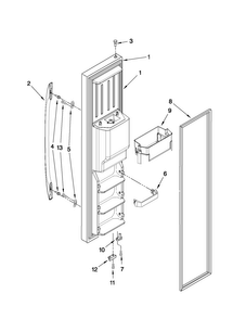 Freezer Door Parts Diagram and Parts List for MSD2578VEW00  Maytag Refrigerator