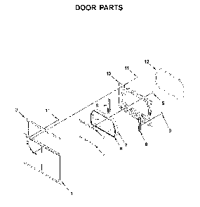 Door parts Diagram and Parts List for YMED6230HC1  Maytag Dryer