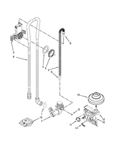 Fill, Drain And Overfill Parts Diagram and Parts List for ADB1400PYB5  Amana Dishwasher