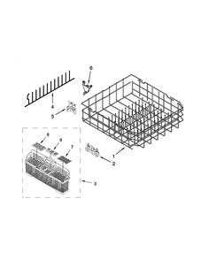 Lower Rack Parts Diagram and Parts List for JDB8700AWS4  Jenn-Air Dishwasher
