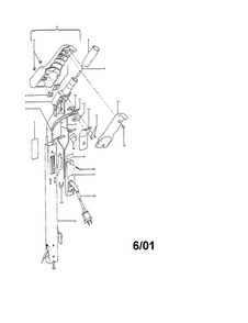Handle Diagram and Parts List for U3329  Hoover Upright Vacuum