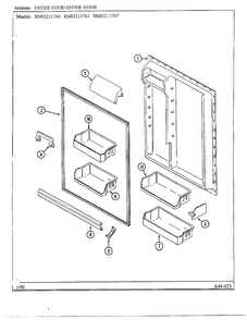 Fresh Food Inner Door Diagram and Parts List for HMG211760  Admiral Refrigerator