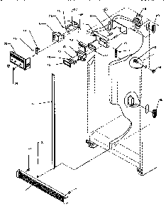 Refrigerator, Freezer Controls And Cabinet Parts Diagram and Parts List for SS21SL-P1193801WL  Amana Refrigerator