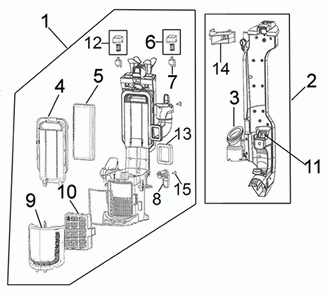 Diagram 2 Diagram and Parts List for UH72510  Hoover Upright Vacuum