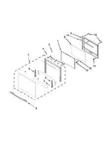 Upper Oven Door Parts Diagram and Parts List for JJW2830DB00  Jenn-Air Wall Oven