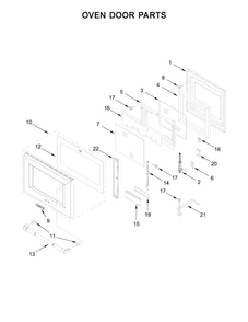 Oven Door Parts Diagram and Parts List for JGRP430WP02  Jenn-Air Range