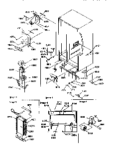 Drain System/rollers/evap Assy Diagram and Parts List for SRD27SE-P1190329WE  Amana Refrigerator