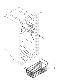 Liner Parts Diagram and Parts List for AQU1613TEW04  Amana Freezer