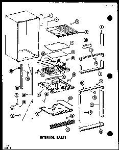 Interior Parts Diagram and Parts List for TD523E-P75288-1W  Amana Refrigerator