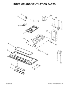 Interior And Ventilation Parts Diagram and Parts List for AMV1150VAS6  Amana Microwave