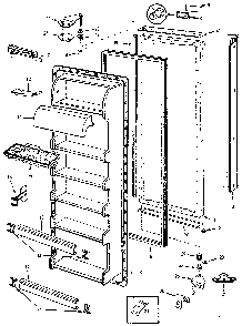 Fresh Food Door Diagram and Parts List for JRSI205B M9Q05B Jenn-Air Refrigerator