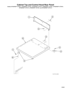 Cabinet Top/Control Hood Rear Panel Diagram and Parts List for AFNE9RSP115TW01  Speed Queen Washer