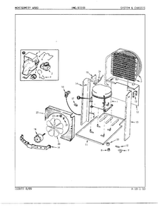 System And Chassis Diagram and Parts List for 93159A  Admiral Dehumidifier