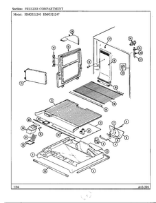 Freezer Compartment Diagram and Parts List for 321240  Admiral Refrigerator