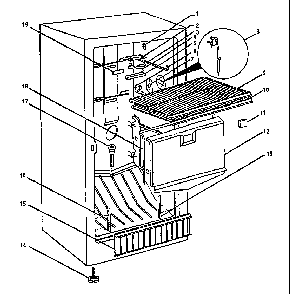 Cabinet Assembly Diagram and Parts List for AUF170KW-P1317706W  Amana Freezer