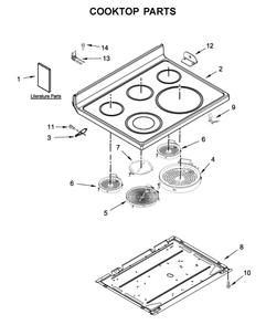 Cooktop Parts Diagram and Parts List for YMER8800FB1  Maytag Range