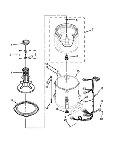 Basket And Tub Parts Diagram and Parts List for NTW4651BQ0  Amana Washer