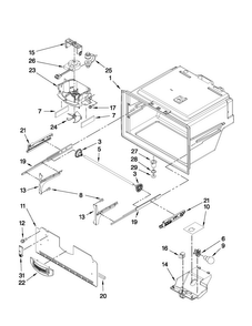 Freezer Liner Parts Diagram and Parts List for MFI2665XEB5  Maytag Refrigerator