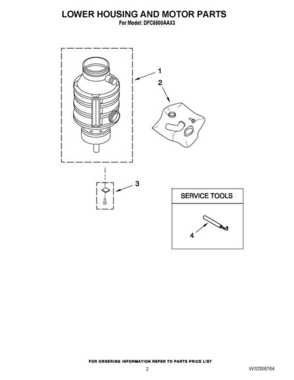 02 - Lower Housing And Motor Parts Diagram and Parts List for DFC5500AAX3  Maytag 