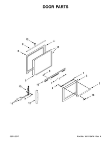 Door Parts Diagram and Parts List for JGS1450FP0  Jenn-Air Range