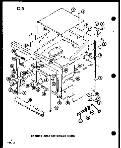 Cabinet Section Single Oven Diagram and Parts List for AO-27DB-P85547-4S  Amana Wall Oven