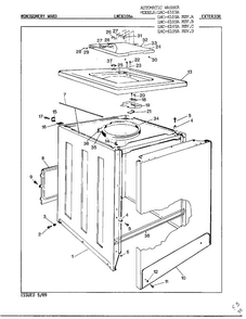 Exterior Diagram and Parts List for 6105A REV D Norge Washer