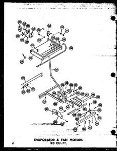 Evaporator & Fan Motors 20 Cu. Ft. Diagram and Parts List for T16W-P60303-8W  Amana Refrigerator
