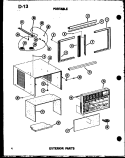 EXTERIOR PARIS Diagram and Parts List for ES6P2SPMP P5497235R Maytag Air Conditioner