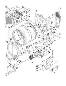 Bulkhead Parts Diagram and Parts List for MGDE500VW2  Maytag Dryer