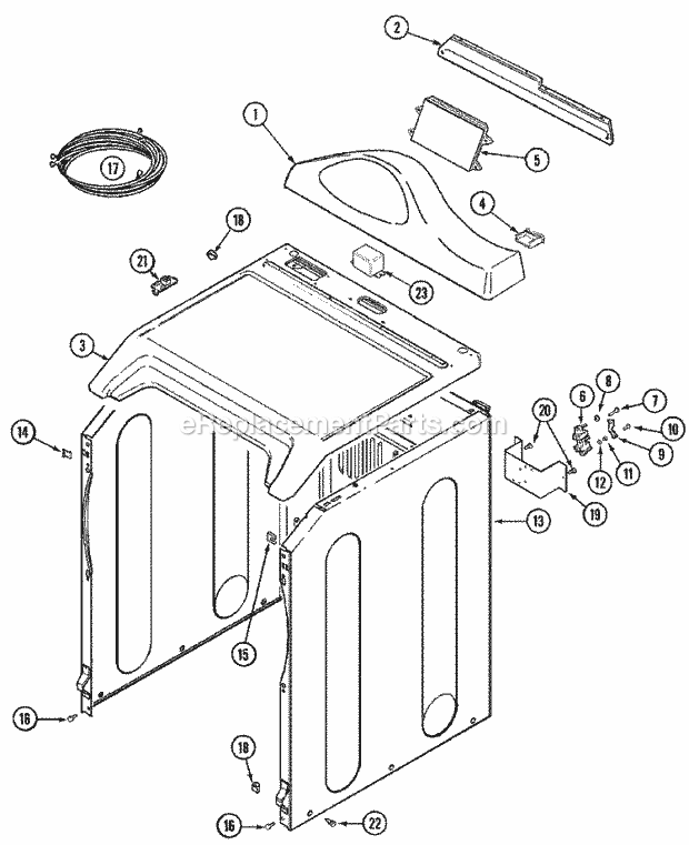 Part Location Diagram of Y2201890 Whirlpool MANUAL, USE & CARE