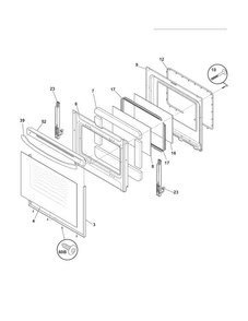 Door Diagram and Parts List for CCRE3860LWE  Crosley Range