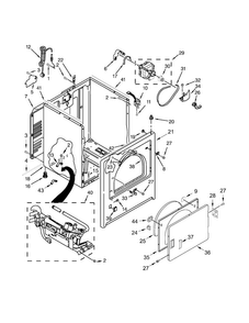 Cabinet Parts Diagram and Parts List for 7MMGDC400DW3  Maytag Dryer