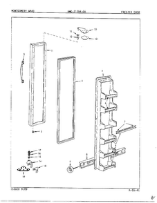 Freezer Door Diagram and Parts List for 21394-A  Admiral Refrigerator