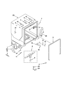 Tub And Frame Parts Diagram and Parts List for MDB6769AWB0  Maytag Dishwasher