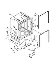 Tub And Frame Parts Diagram and Parts List for JDB8500AWF2  Jenn-Air Dishwasher