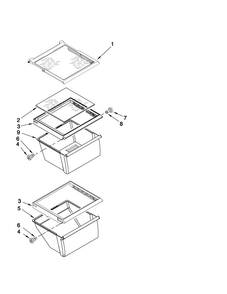 Refrigerator Shelf Parts Diagram and Parts List for MSF25D2EAS01  Maytag Refrigerator