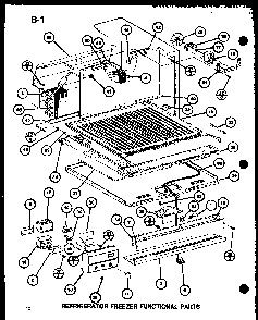Refrigerator Freezer Functional Parts Diagram and Parts List for TM16G-P75535-7W  Amana Refrigerator