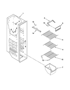 Freezer Liner Parts Diagram and Parts List for CS22CFXTT02  Crosley Refrigerator