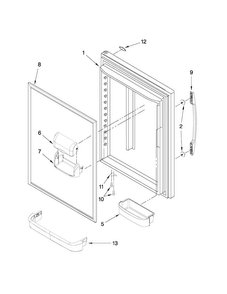 Refrigerator Door Parts Diagram and Parts List for MBF1953YEB2  Maytag Refrigerator